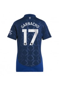 Manchester United Alejandro Garnacho #17 Voetbaltruitje Uit tenue Dames 2024-25 Korte Mouw